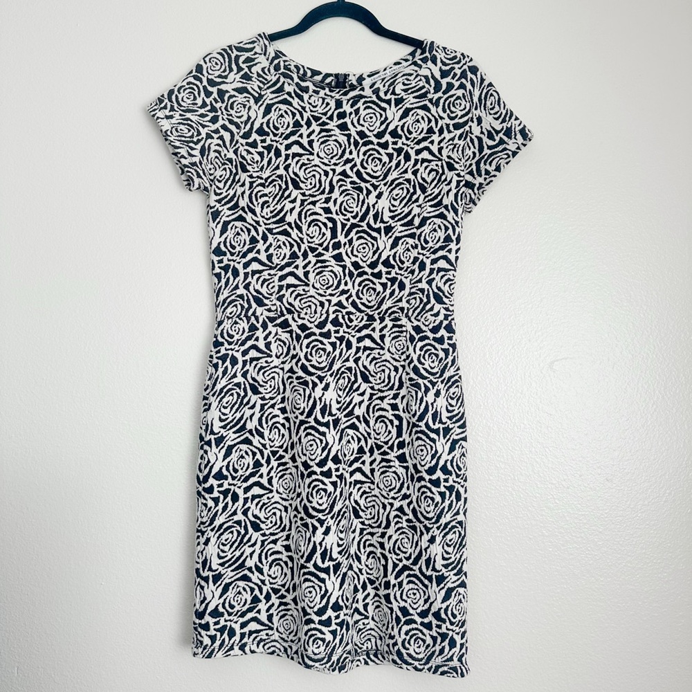 Elegant Black and White Floral Dress